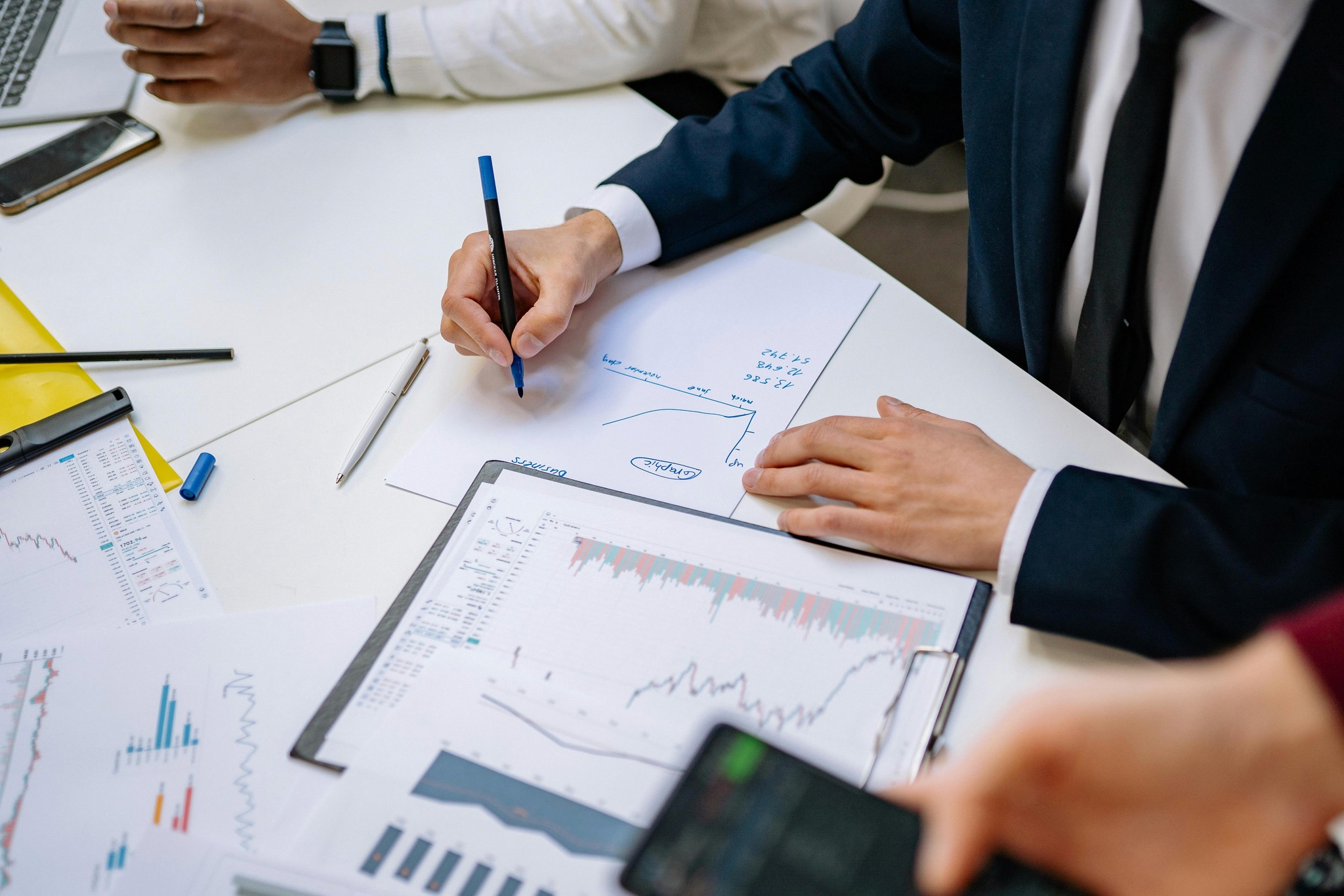 Business growth planning with financial charts
